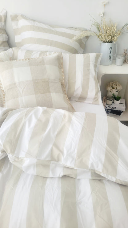 Beige Strix Microfiber Quilt Cover – Ultra-Soft & Luxury Bedding