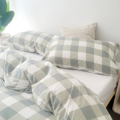 SAGE GRID Pillowcase Pair