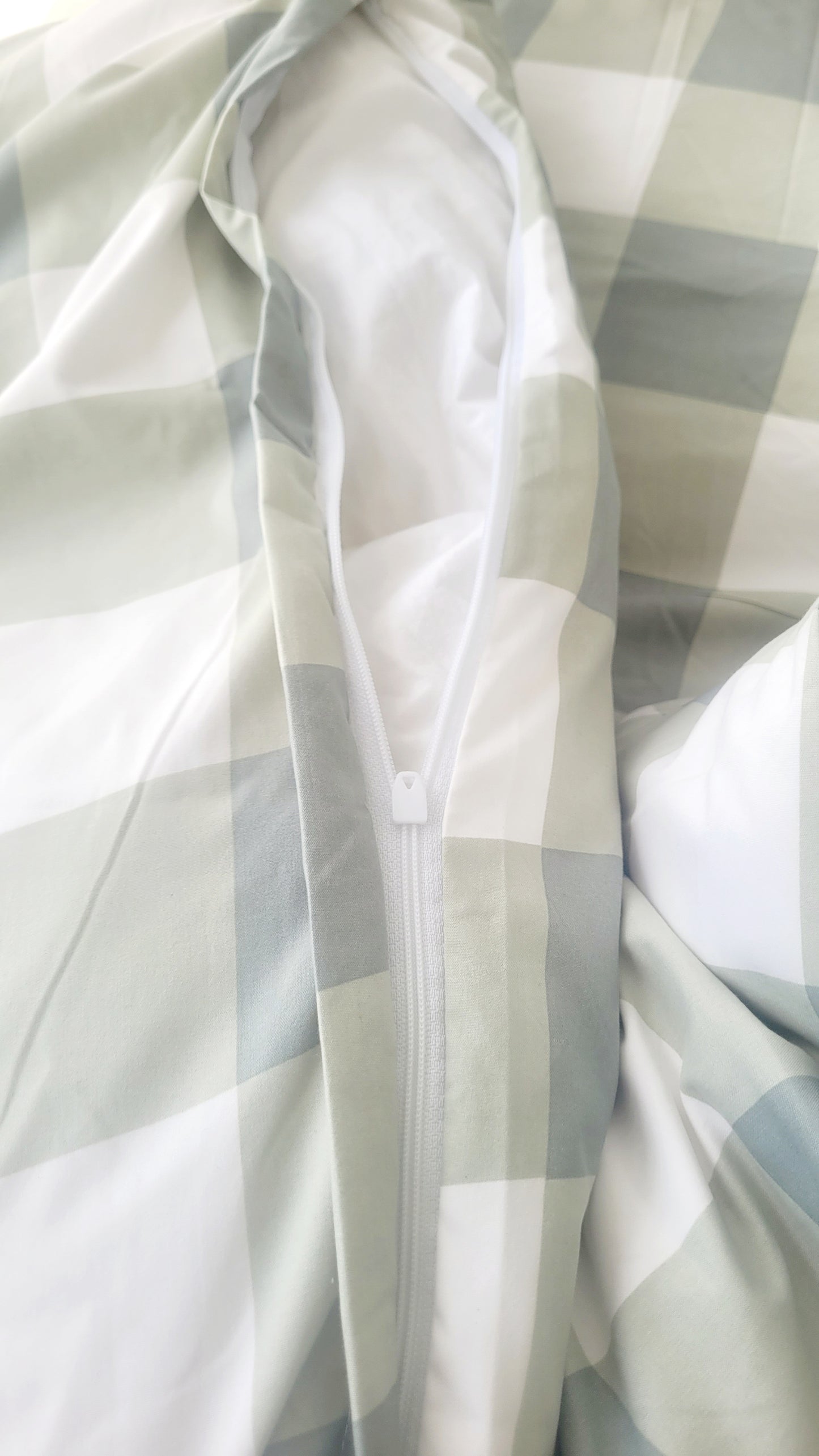 Sage Grid-Quilt Cover Set