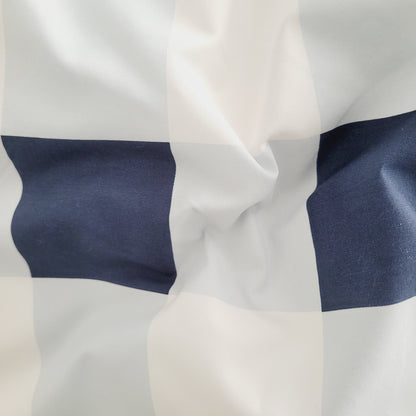 NAVY GRID European Pillowcase Pair