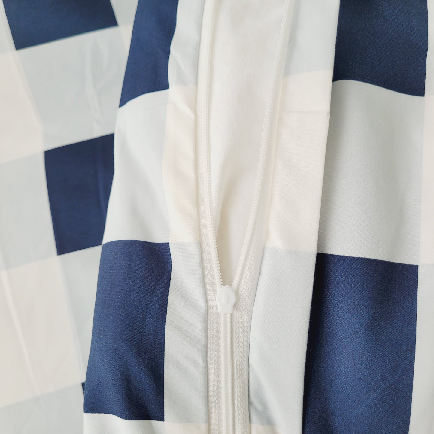 Navy Grid-Quilt Cover Set