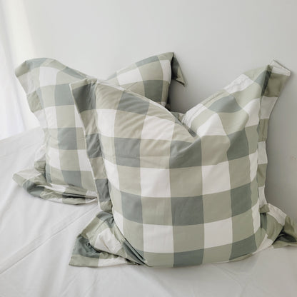 Sage Grid-Quilt Cover Set