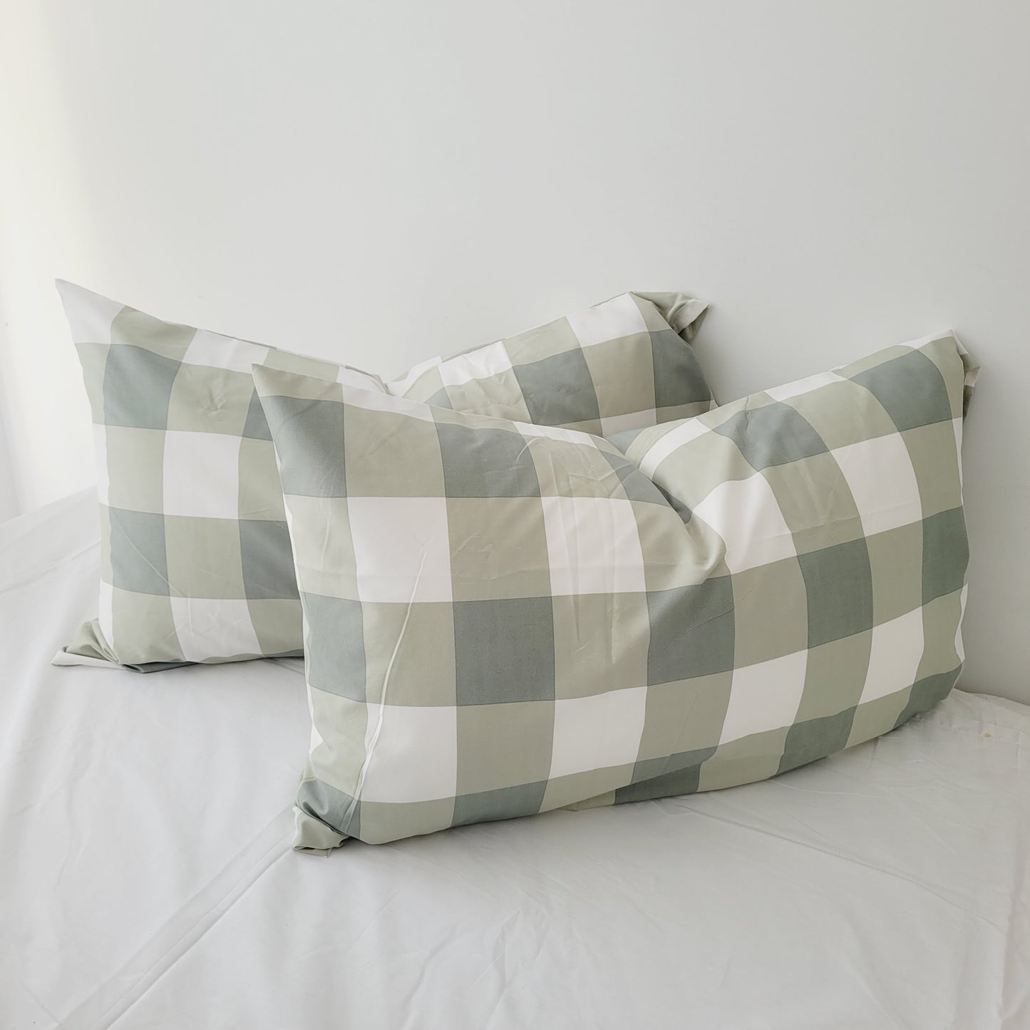 Sage Grid-Quilt Cover Set