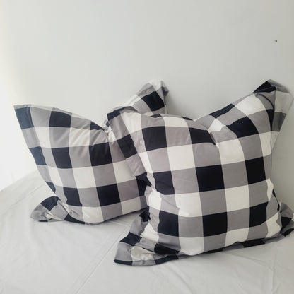 Black Grid-Quilt Cover Set