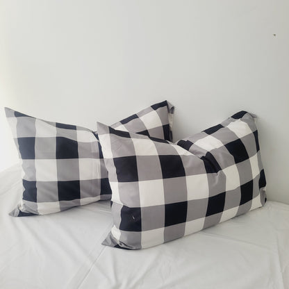 Black Grid-Quilt Cover Set