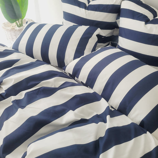 NAVY STRIX Pillowcase Pair