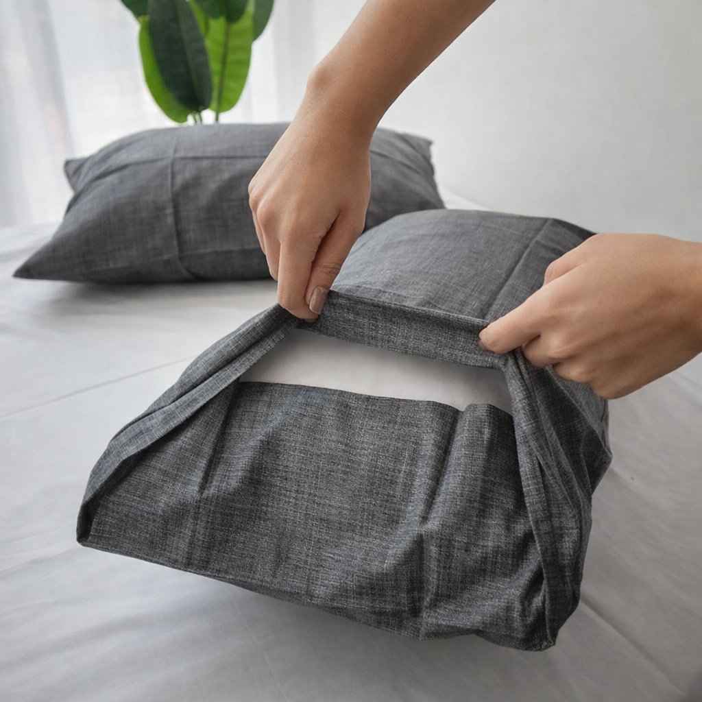 Grey Textured Print Quilt Cover Set - Pure Cotton with Ornate Patterns