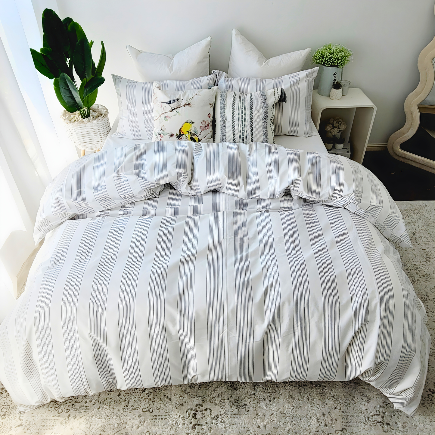 Kaira-Eco Living Ultra Light Quilt Cover Set |Pure Cotton Percale