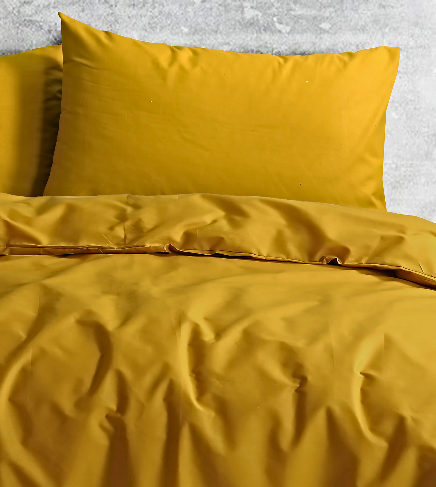 Royal Cotton Quilt Cover Set with European Pillow Covers | Mustard