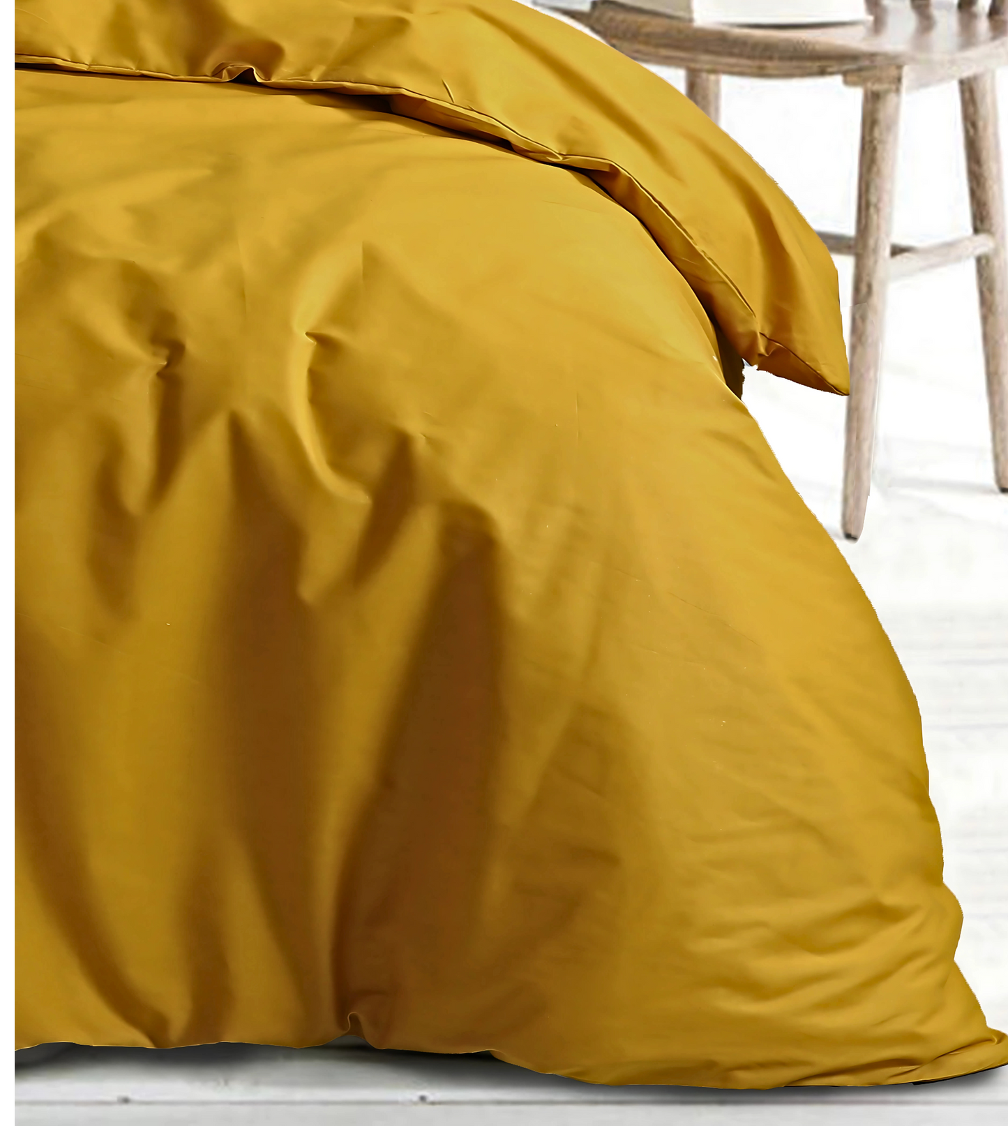 Royal Cotton Quilt Cover Set with European Pillow Covers | Mustard