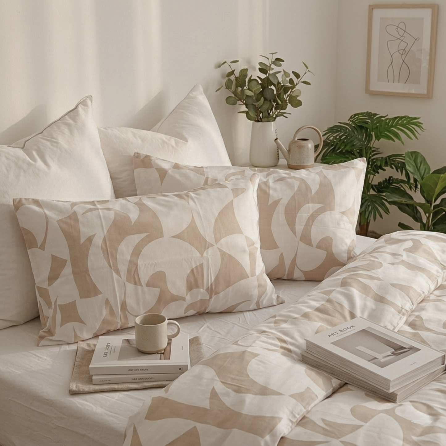 Scandi Beige Pure Cotton Quilt Cover Set