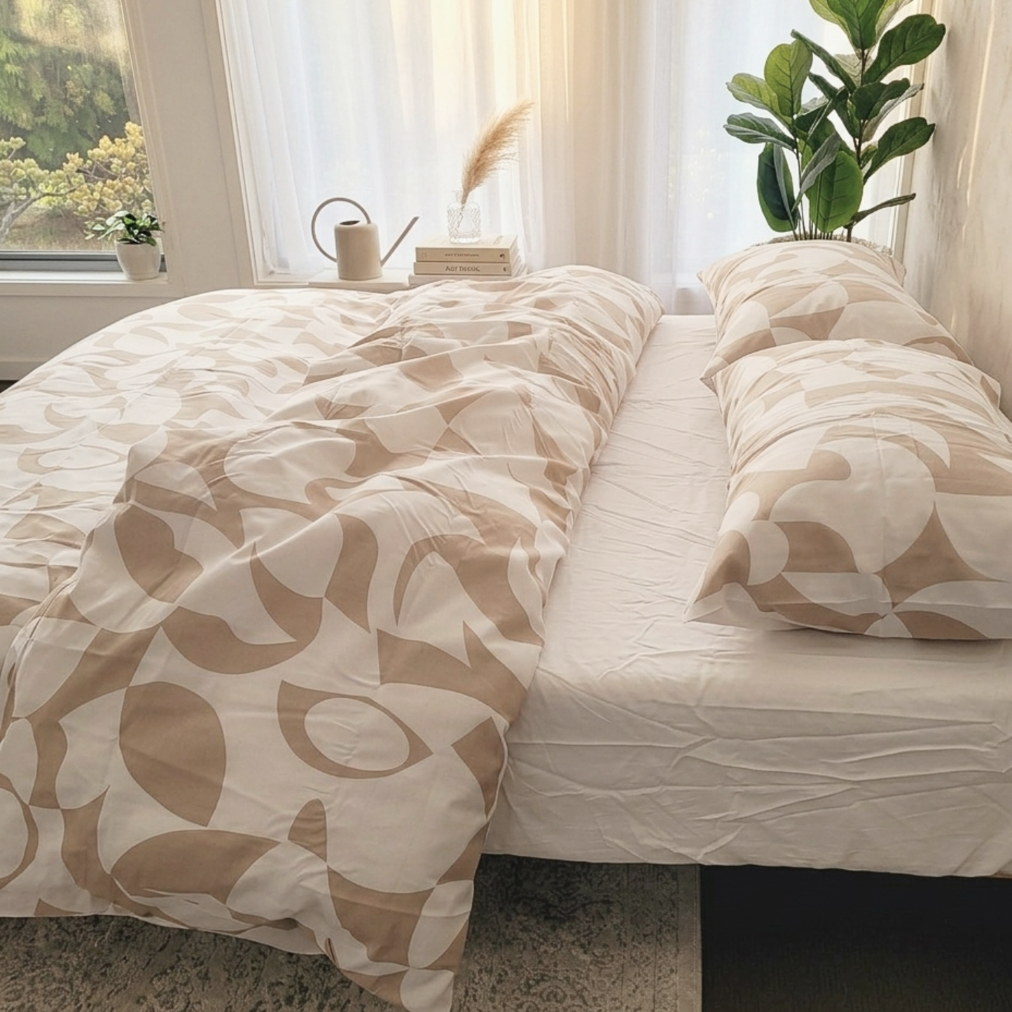 Scandi Beige Pure Cotton Quilt Cover Set