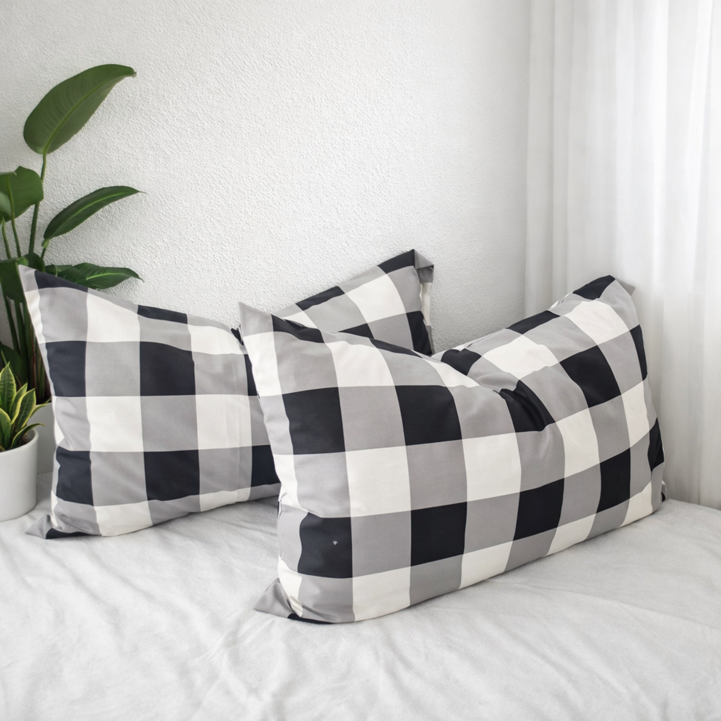 Black Grid Quilt Cover Set|Smooth Touch Fabric with Breathable Comfort