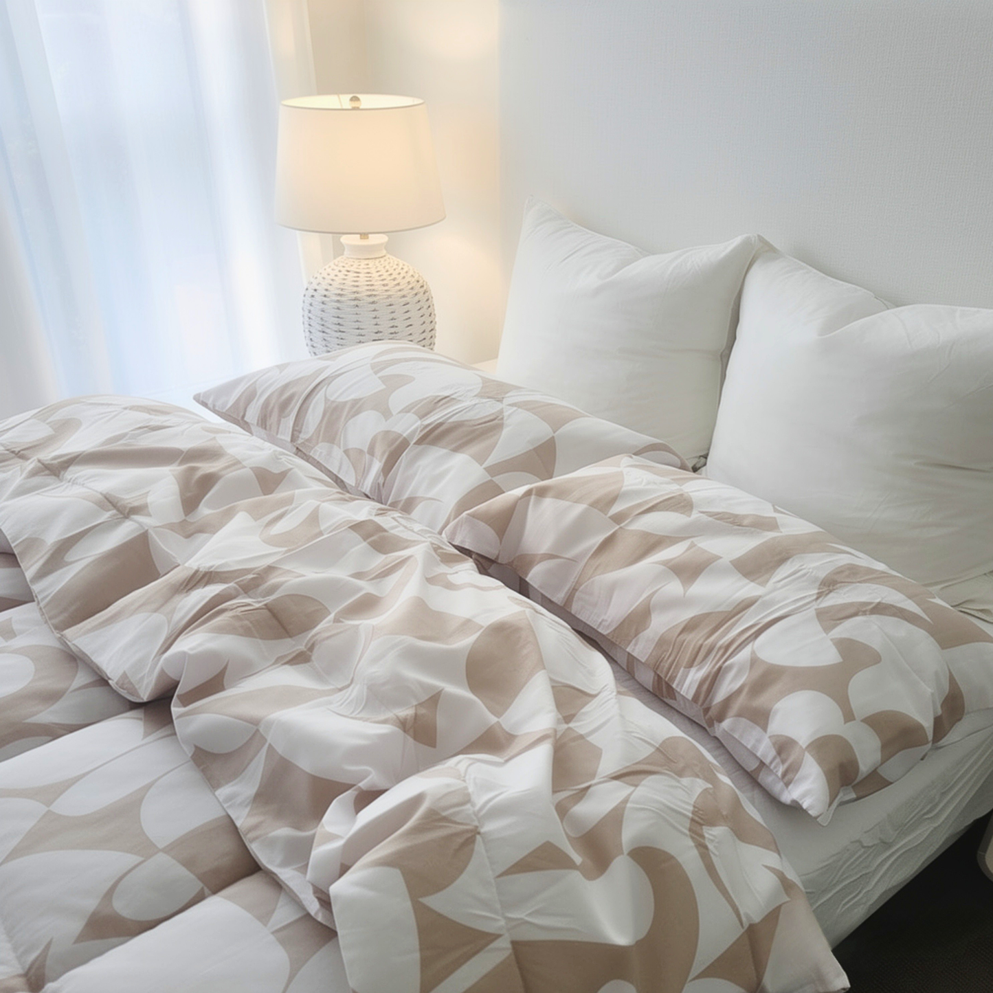 Scandi Beige Pure Cotton Quilt Cover Set