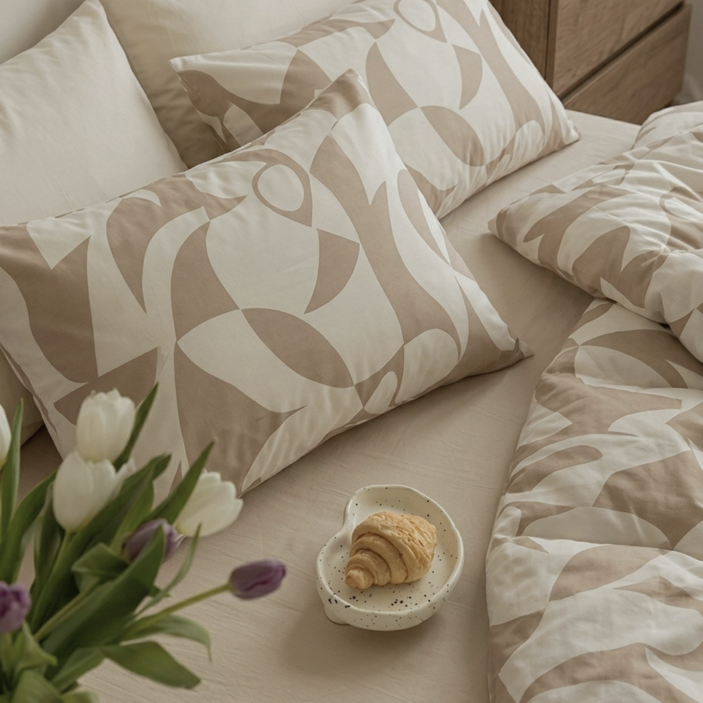 Scandi Beige Pure Cotton Quilt Cover Set