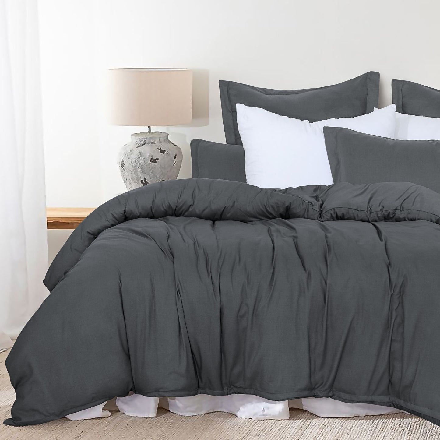 Grey Quilt Cover Set - Ultra-Soft Bed Linen