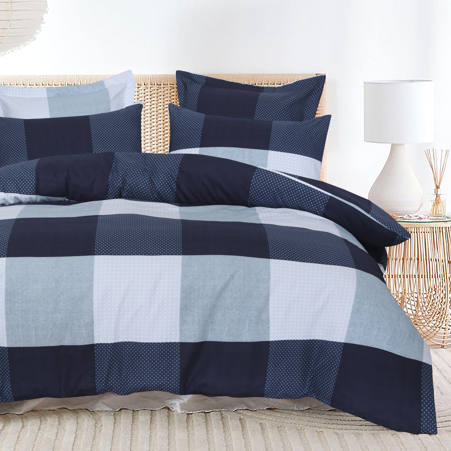 Check Quilt Cover Set-Classic Blue | Superior Hotel Linen