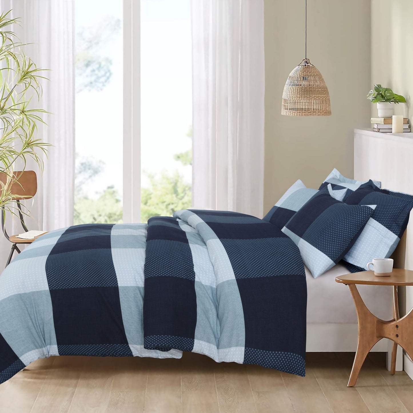 Check Quilt Cover Set-Classic Blue | Superior Hotel Linen