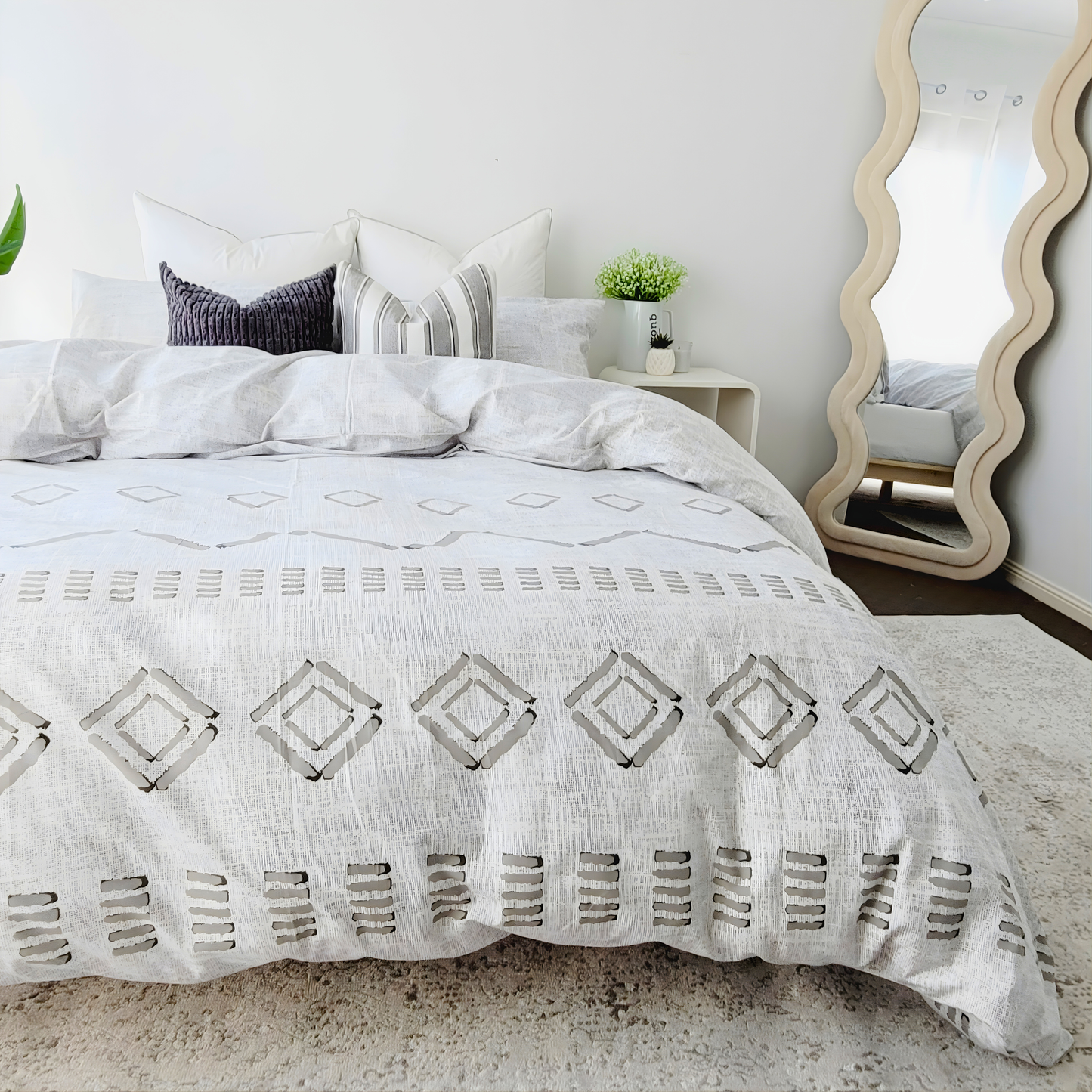 Ana-Eco Living Ultra Light Quilt Cover Set |Pure Cotton Percale