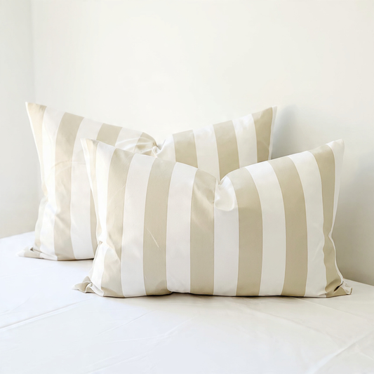 BEIGE STRIX Pillowcase Pair