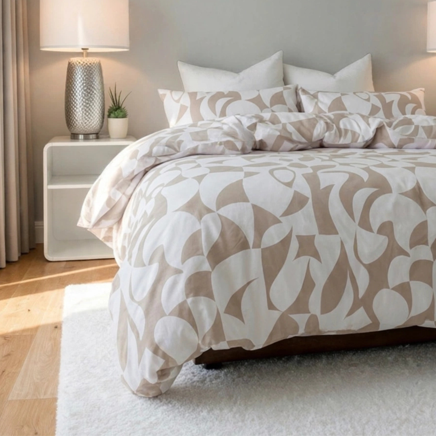 Scandi Beige Pure Cotton Quilt Cover Set
