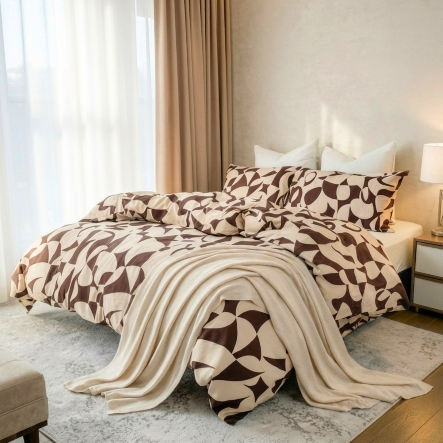 Scandi Taupe Pure Cotton Quilt Cover Set