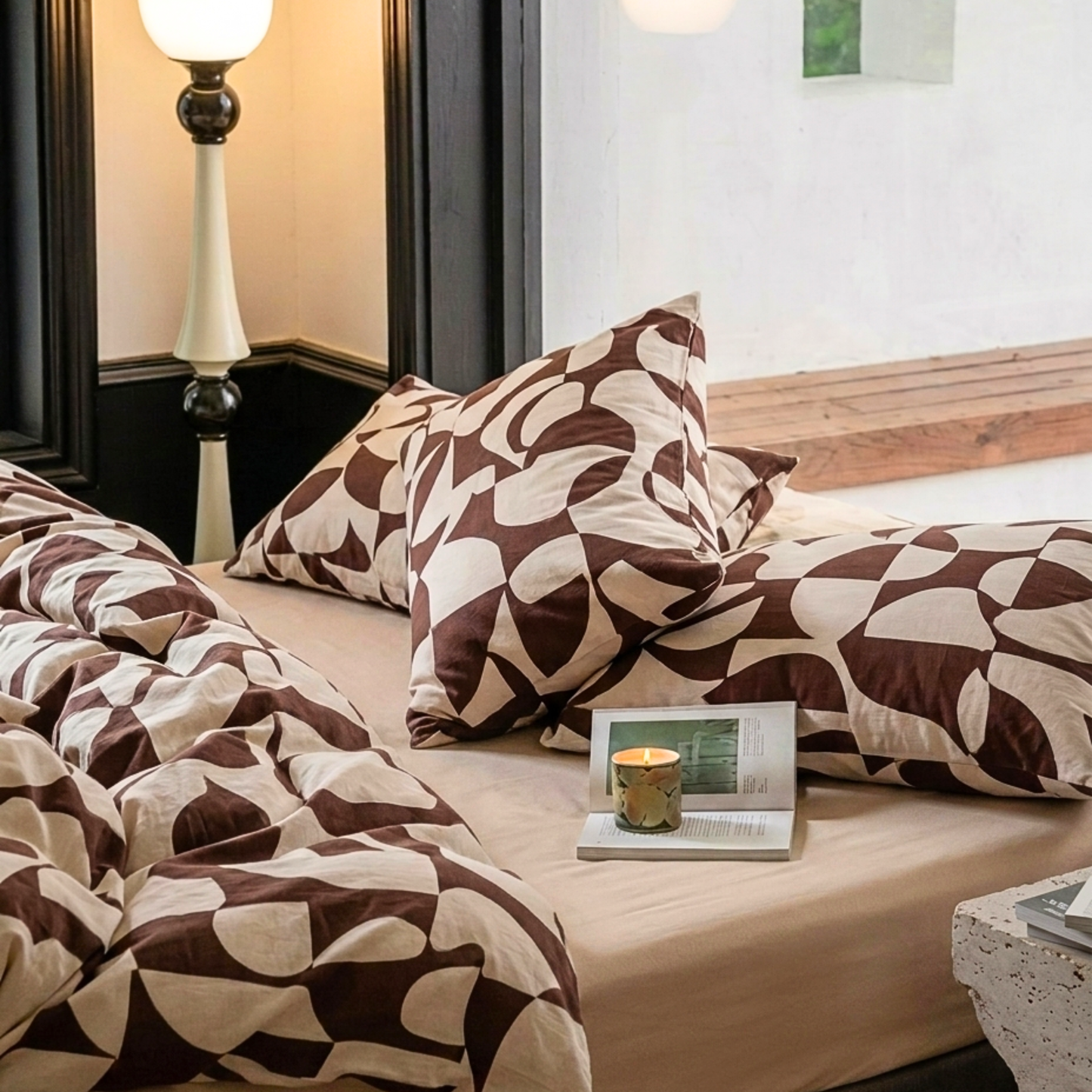 Scandi Taupe Pure Cotton Quilt Cover Set