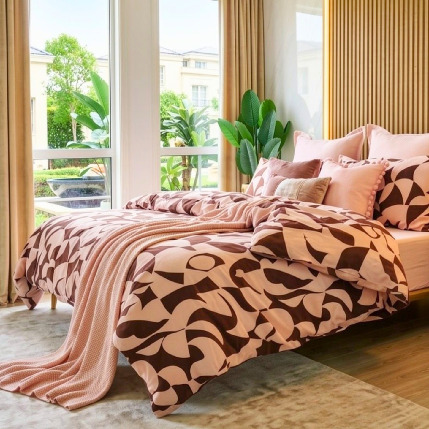 Scandi Rosewood Cotton Quilt Cover Set |Australian Home Décor