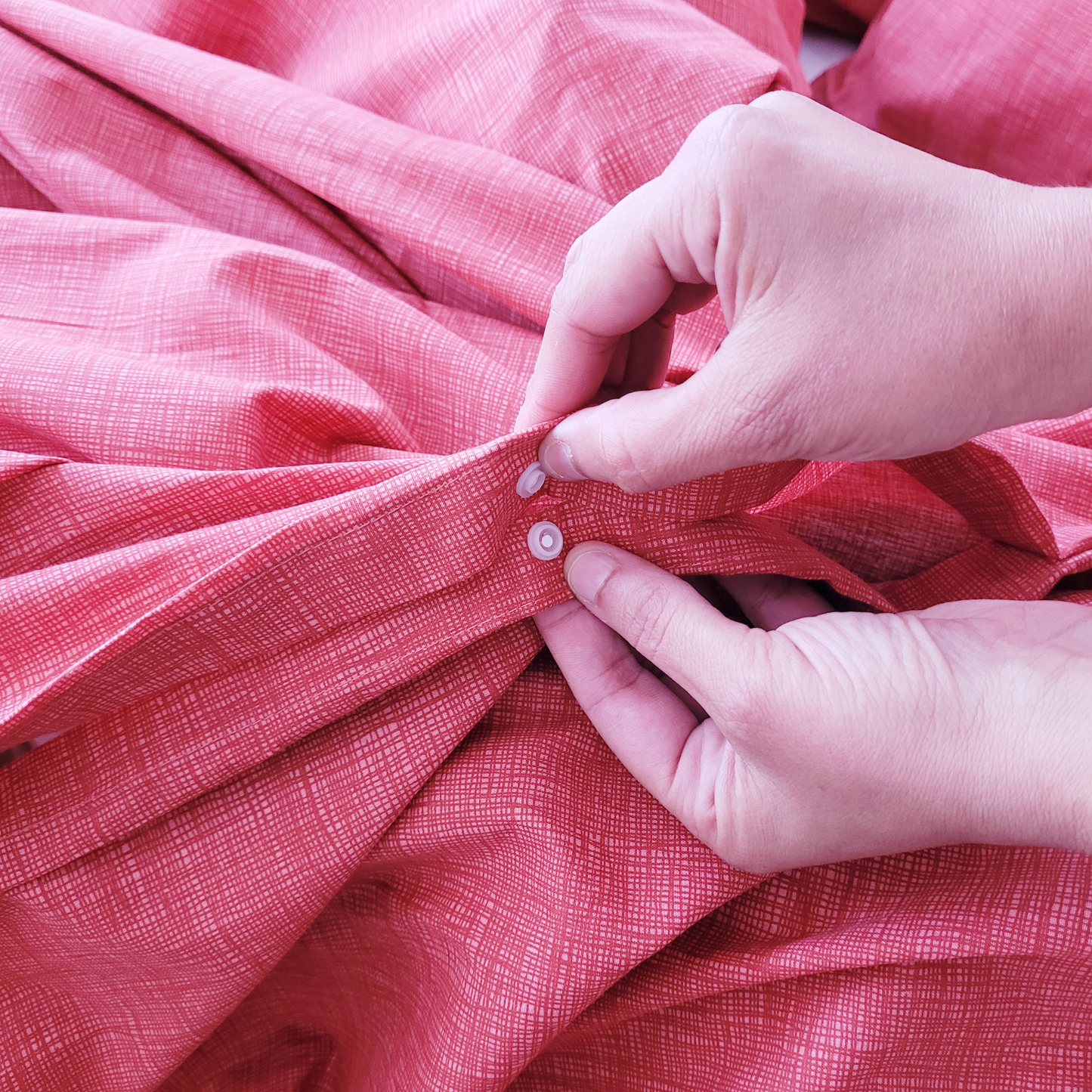 Coral Textured Print Quilt Cover Set - Pure Cotton with Ornate Patterns