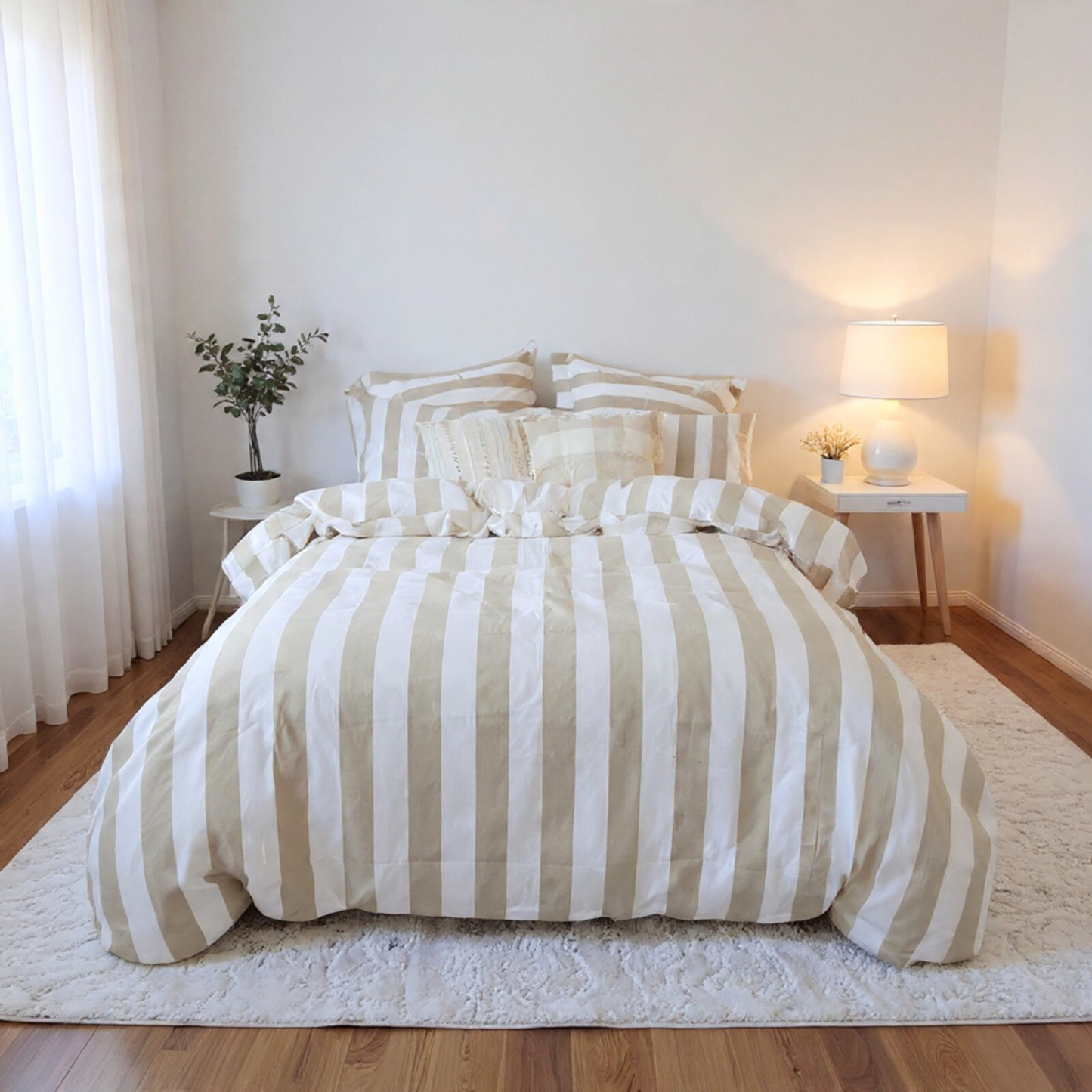 Beige Strix Microfiber Quilt Cover – Ultra-Soft & Luxury Bedding