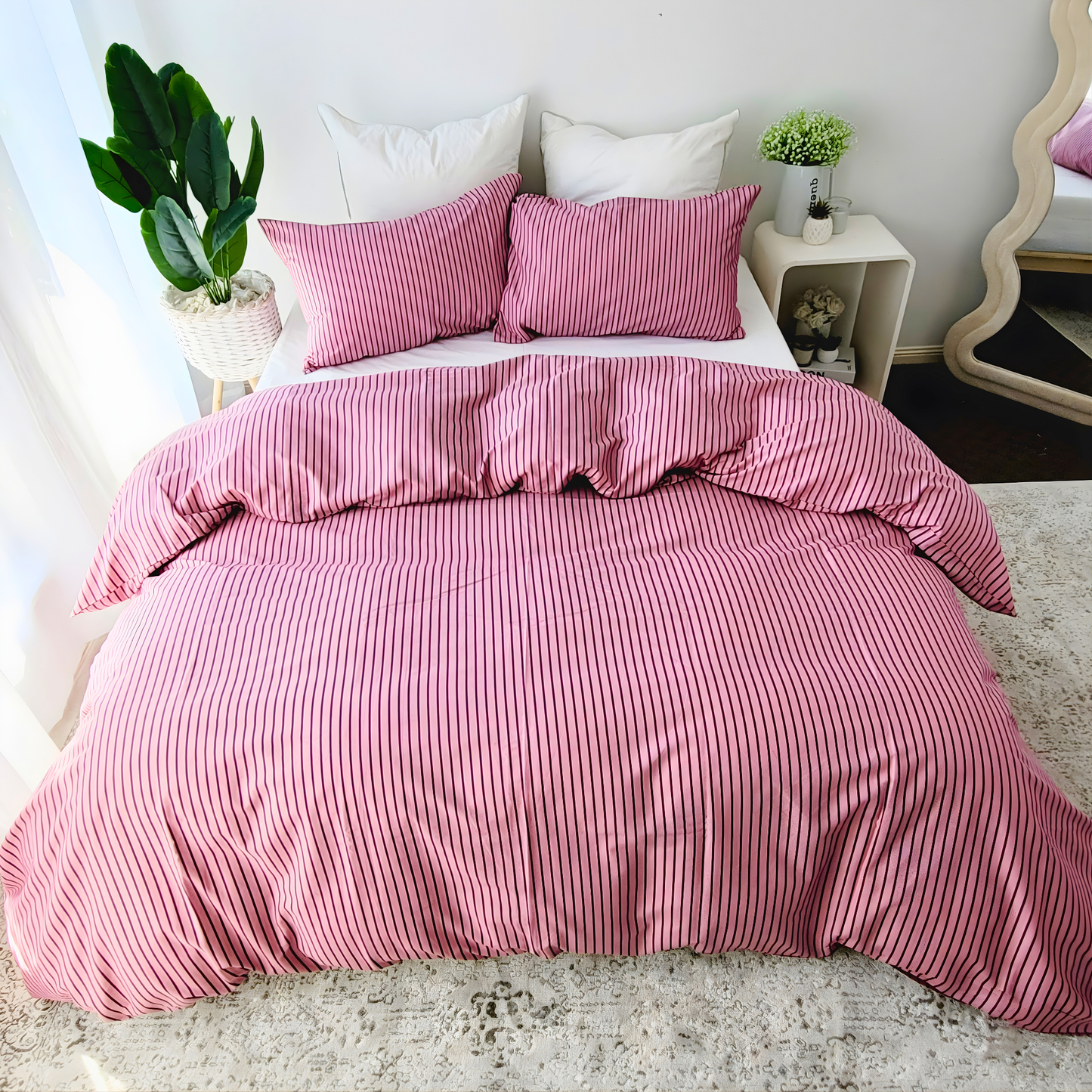 Alexa-Premium Quilt Cover Set |Soft & Breathable -Pure cotton percale.