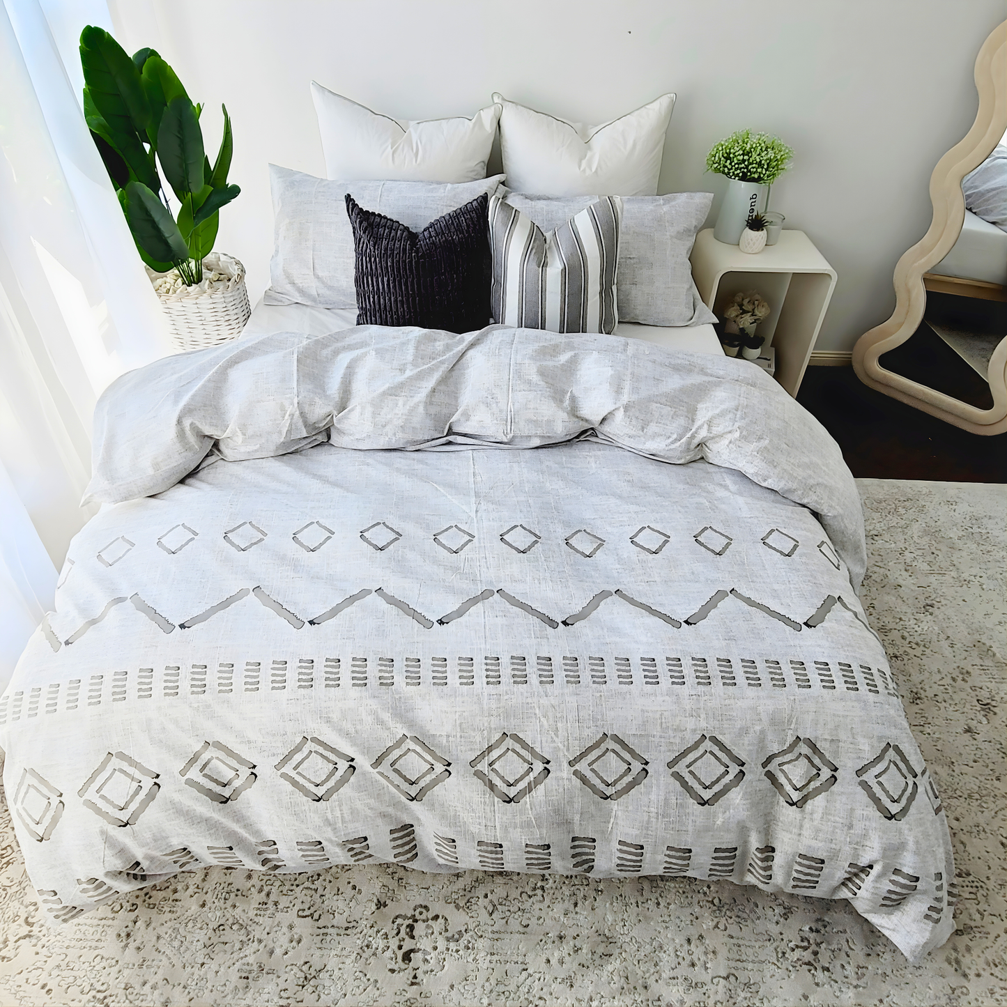 Ana-Eco Living Ultra Light Quilt Cover Set |Pure Cotton Percale