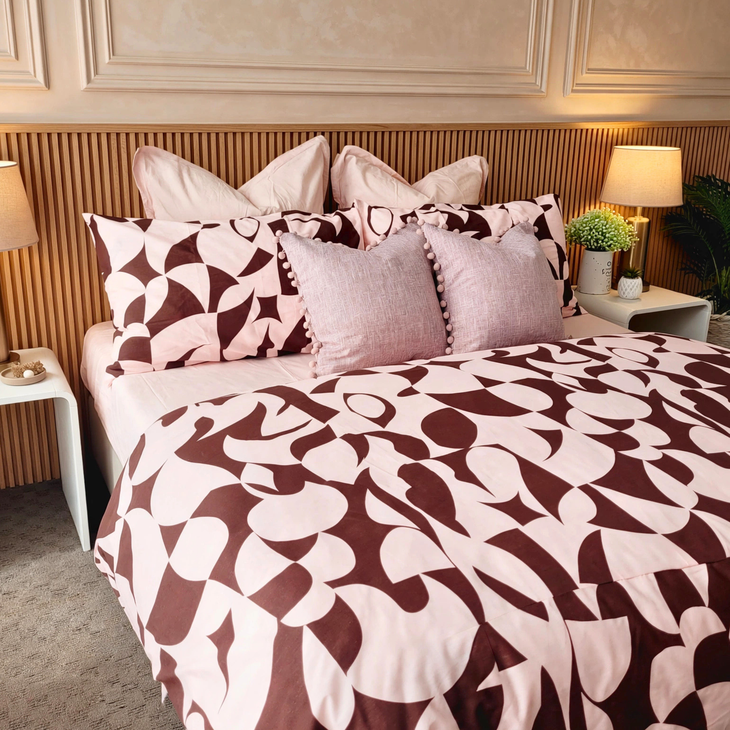 Scandi Rosewood Cotton Quilt Cover Set |Australian Home Décor