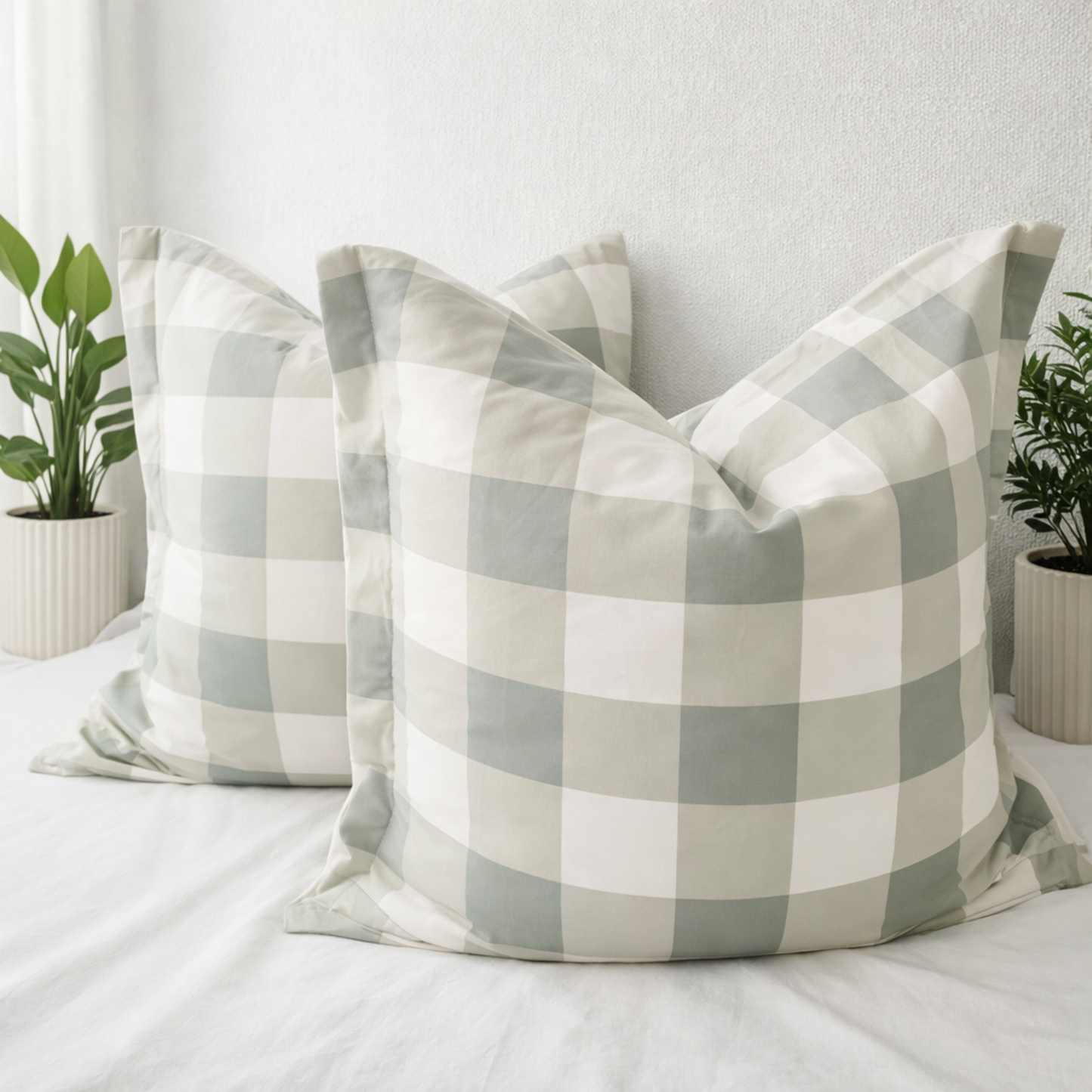 Sage Grid Quilt Cover Set |Ultra-Smooth Feel & Breathable Comfort