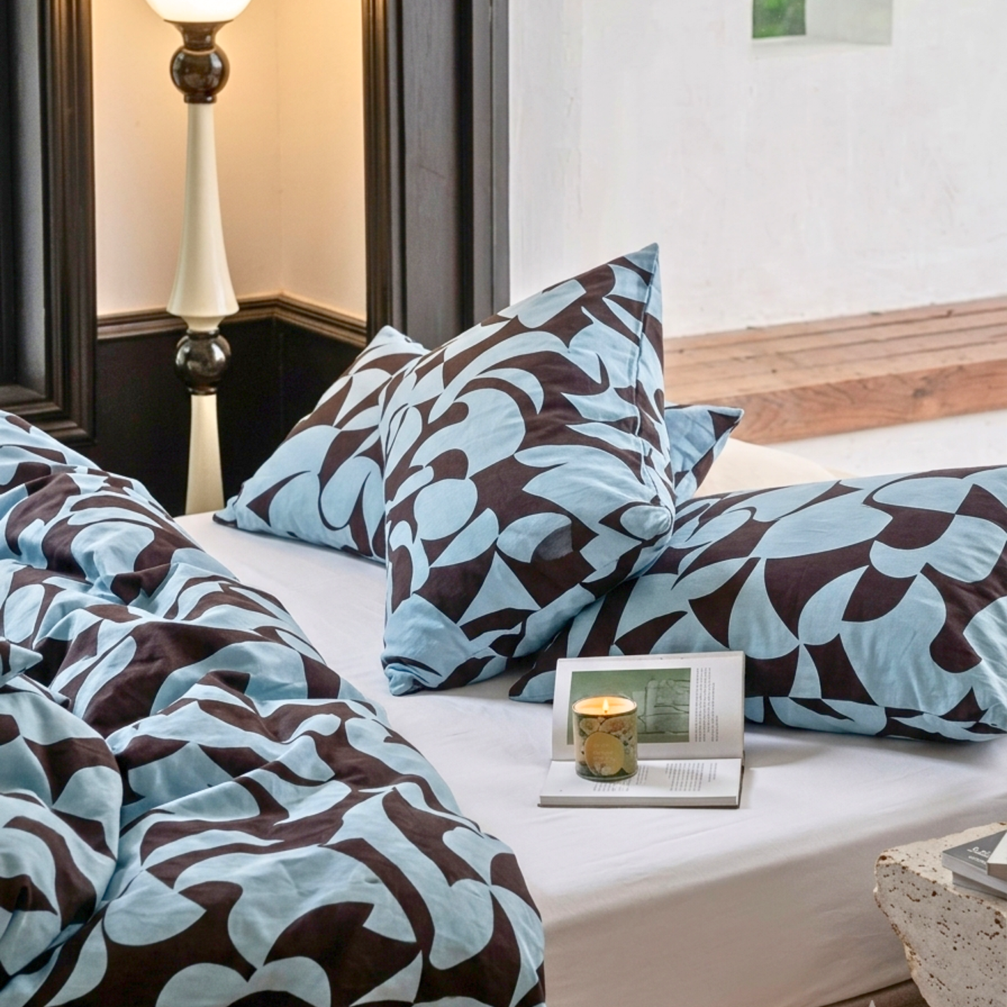 Scandi Aquafern Pure Cotton Bedding | Modern Bedroom Collection