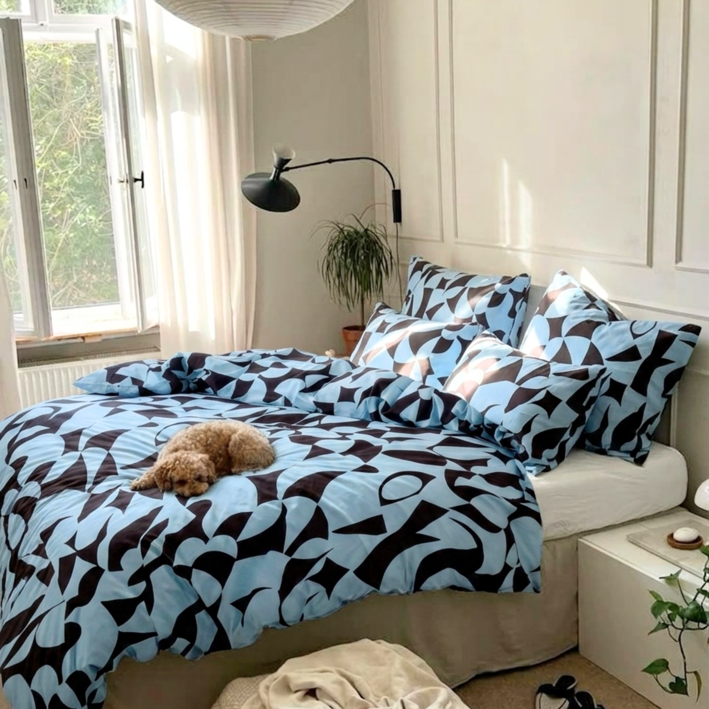 Scandi Aquafern Pure Cotton Bedding | Modern Bedroom Collection