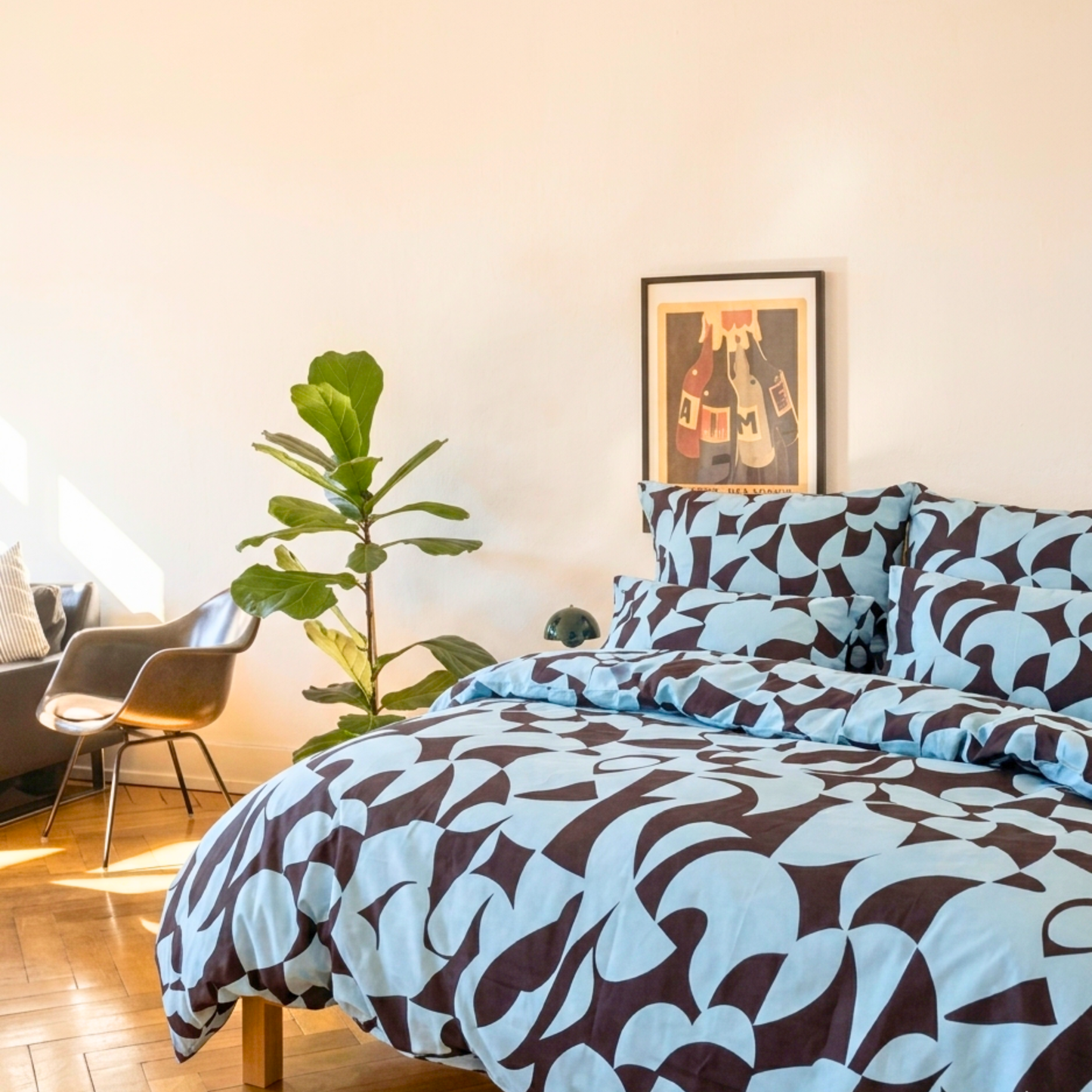 Scandi Aquafern Pure Cotton Bedding | Modern Bedroom Collection