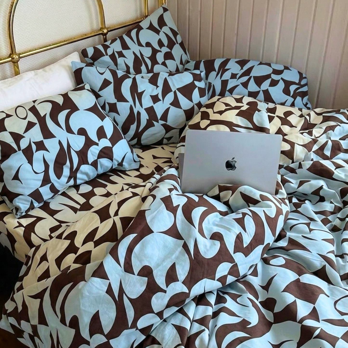 Scandi Aquafern Pure Cotton Bedding | Modern Bedroom Collection