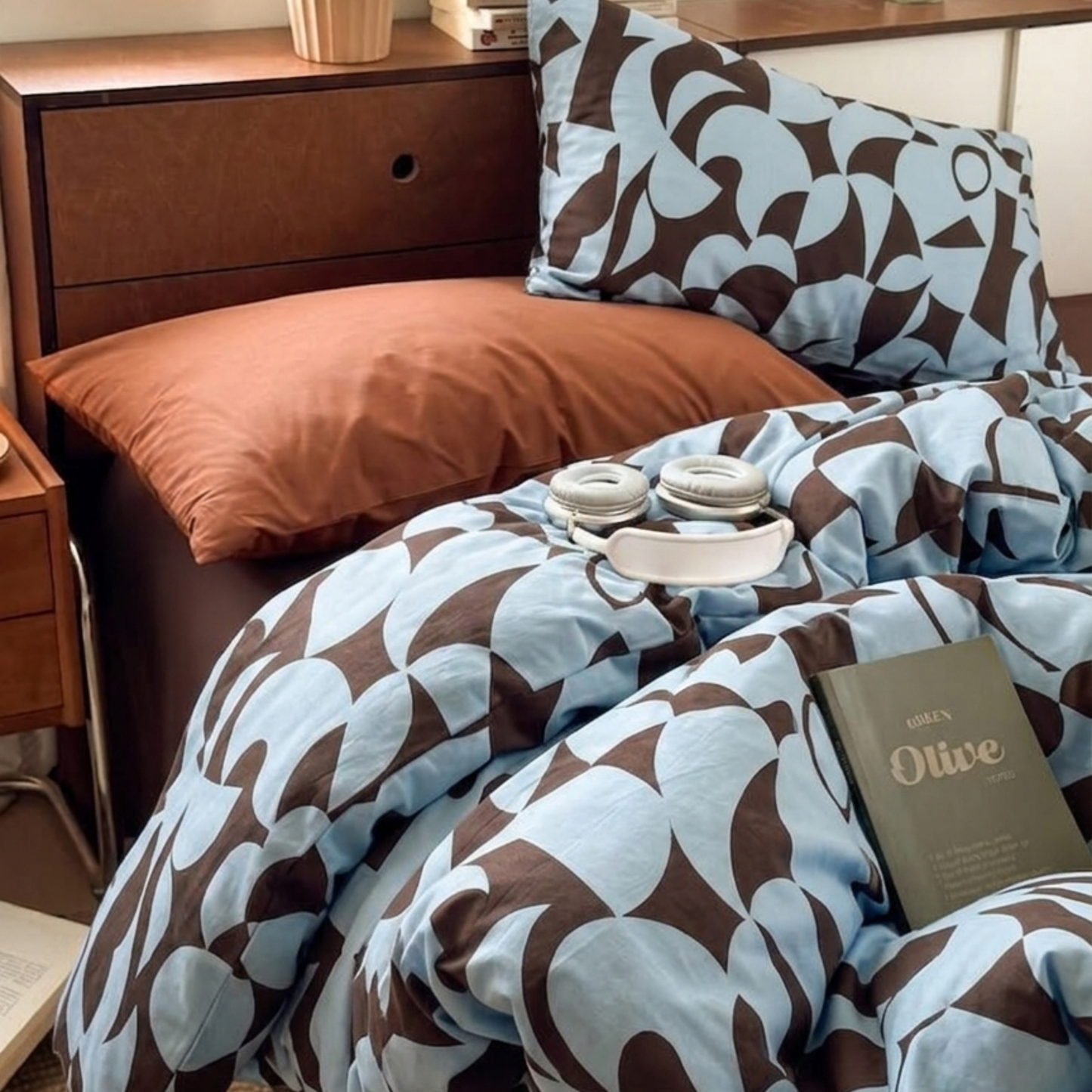 Scandi Aquafern Pure Cotton Bedding | Modern Bedroom Collection