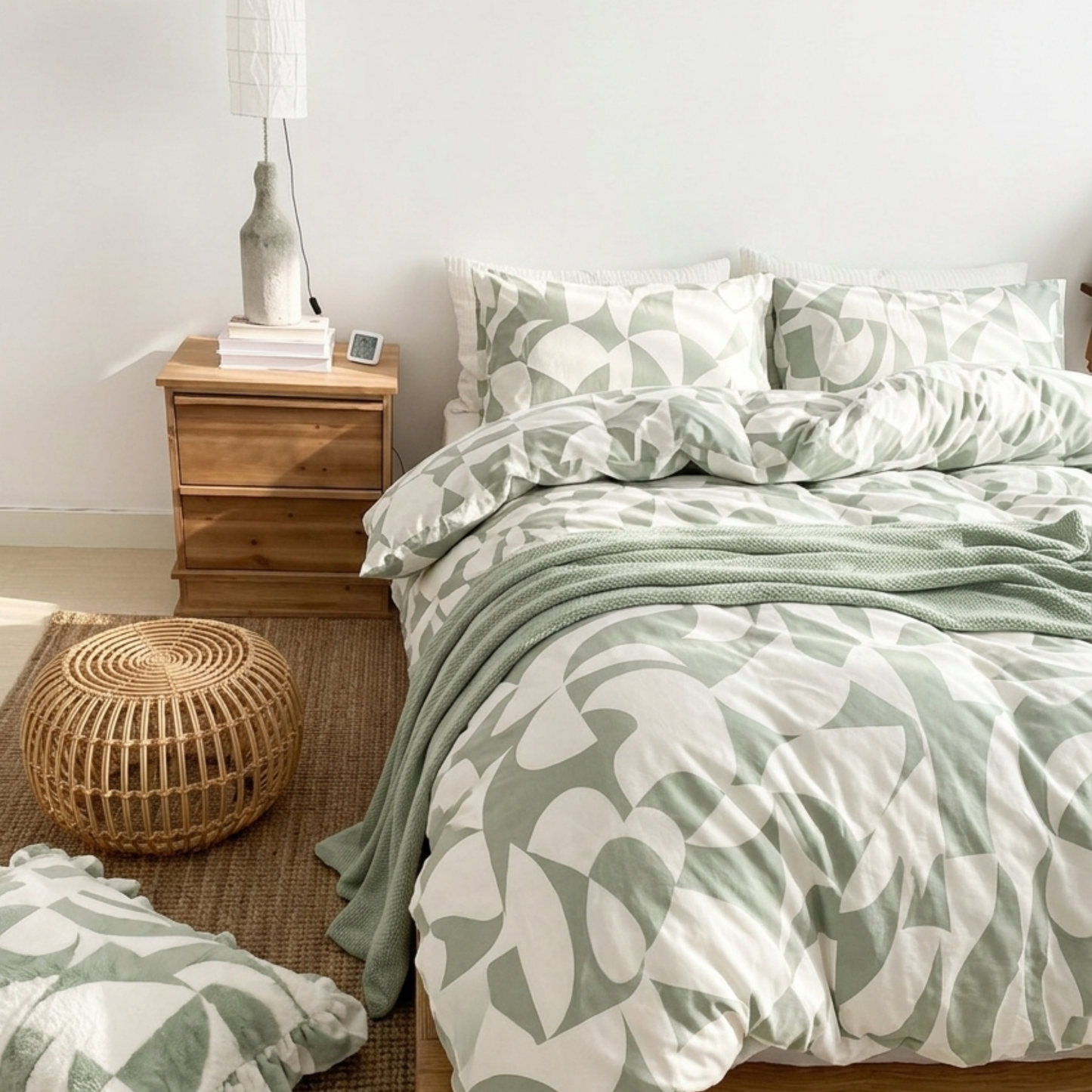 Scandi Sage Pure Cotton Quilt Cover Set | Scandinavian Style