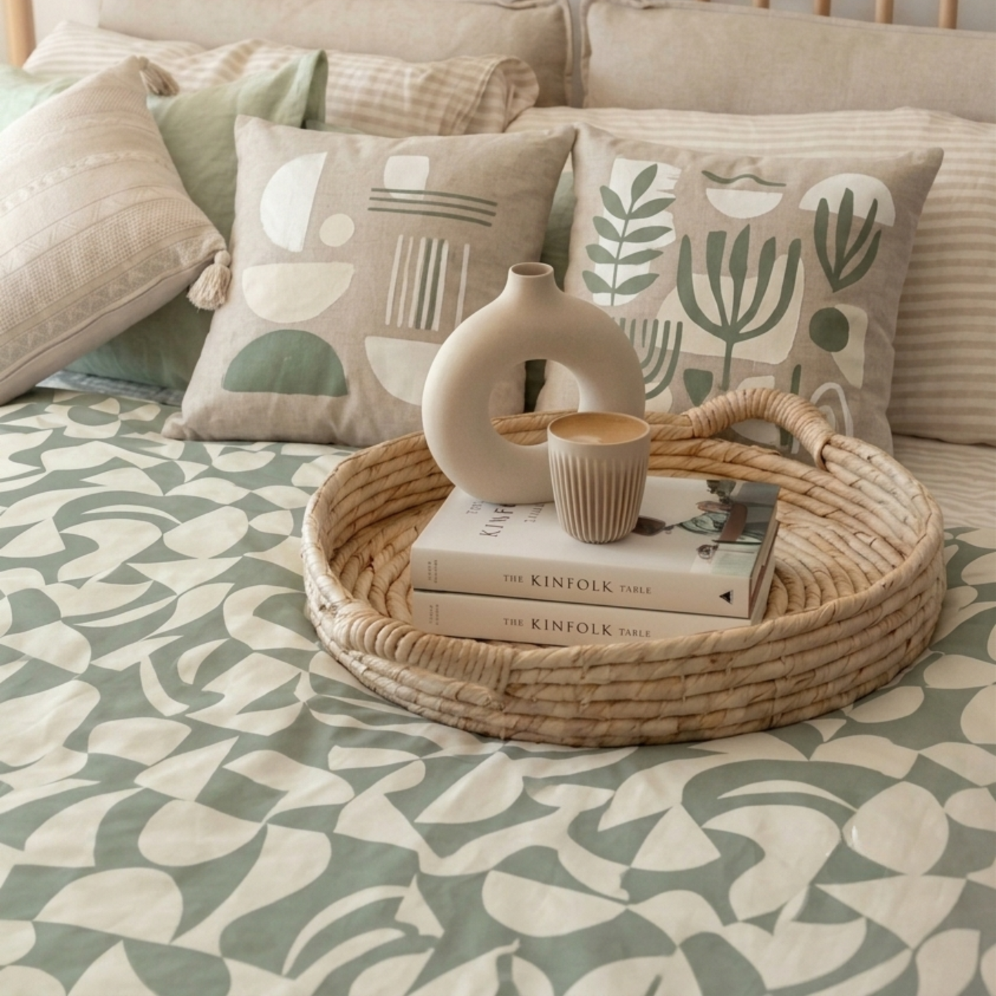 Scandi Sage Pure Cotton Quilt Cover Set | Scandinavian Style