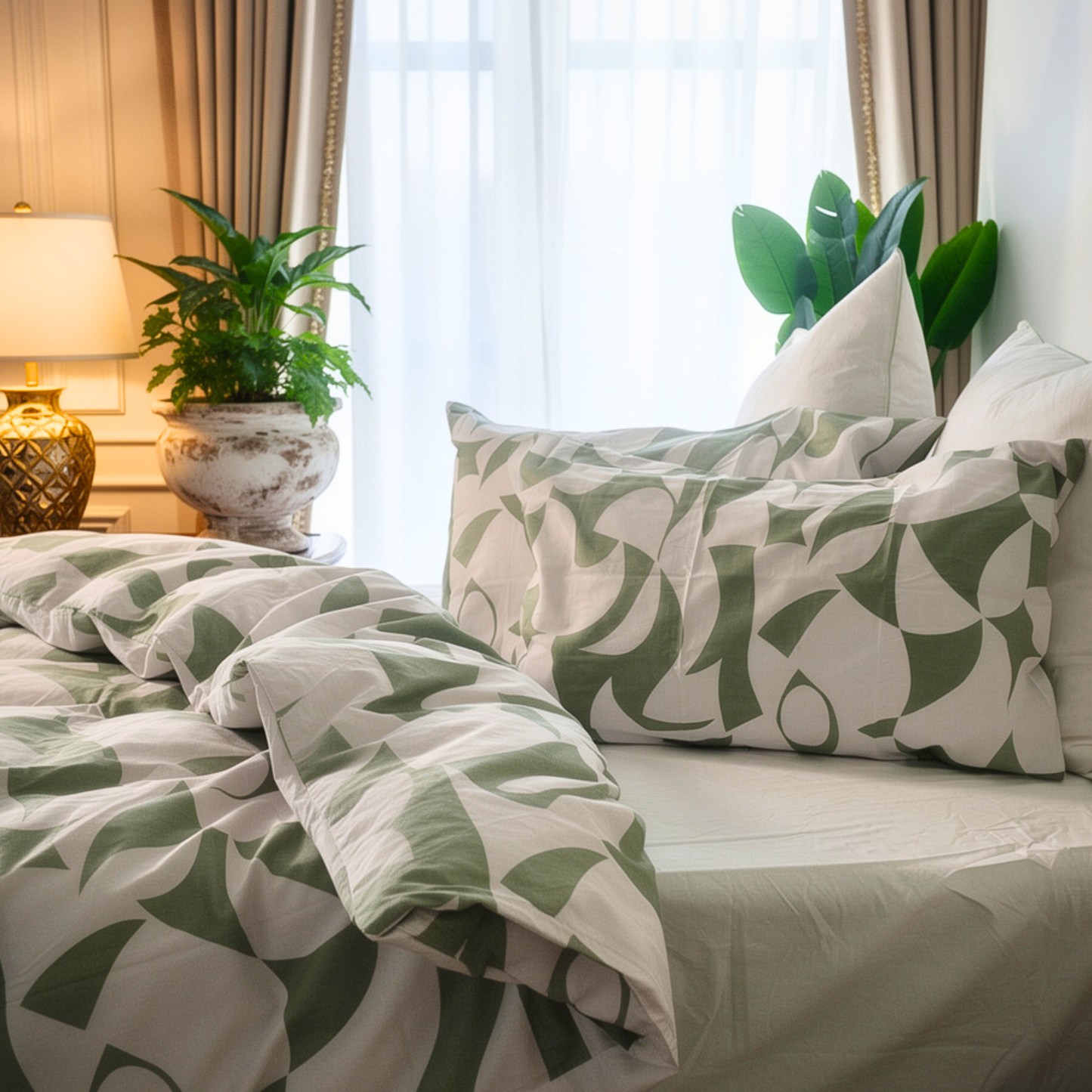 Scandi Sage Pure Cotton Quilt Cover Set | Scandinavian Style