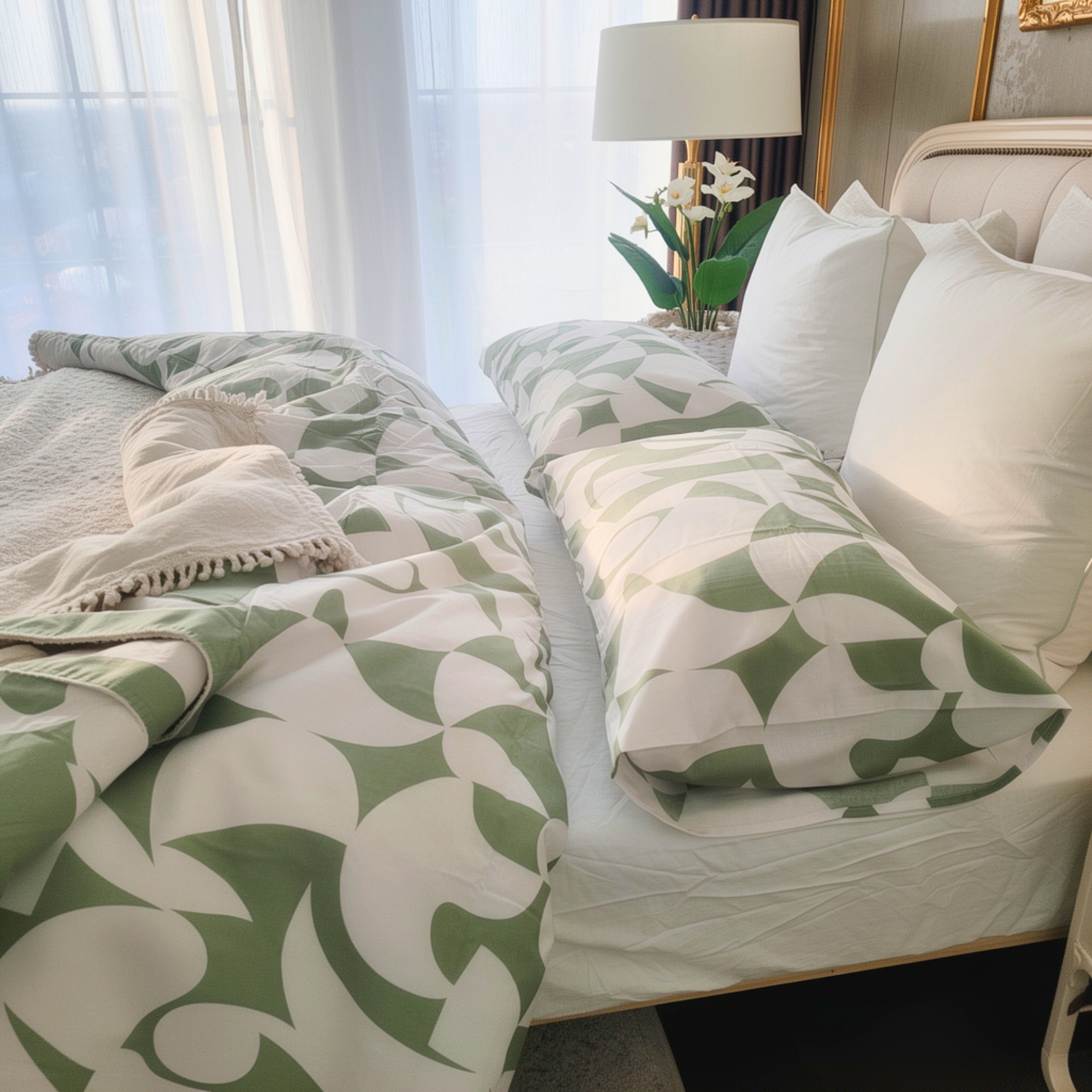 Scandi Sage Pure Cotton Quilt Cover Set | Scandinavian Style