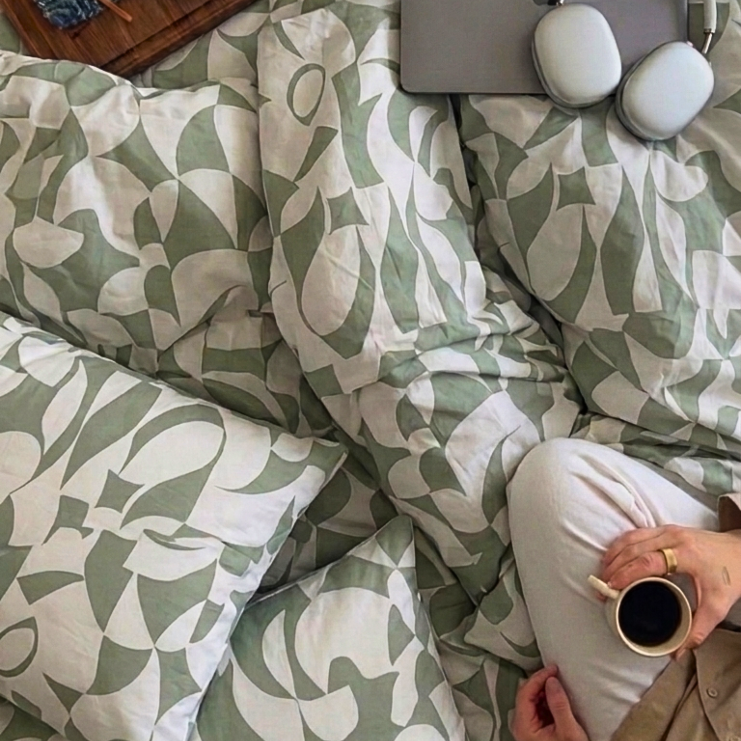 Scandi Sage Pure Cotton Quilt Cover Set | Scandinavian Style