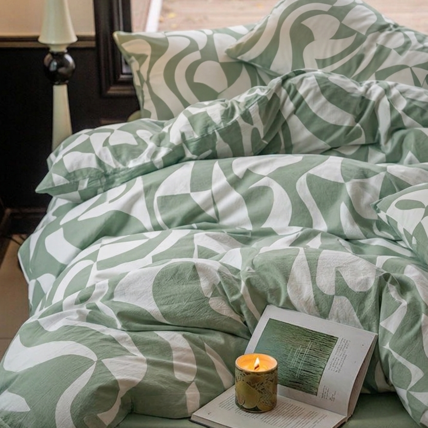 Scandi Sage Pure Cotton Quilt Cover Set | Scandinavian Style