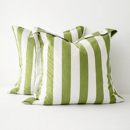 OLIVE STRIX European Pillowcase Pair