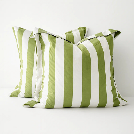 OLIVE STRIX European Pillowcase Pair