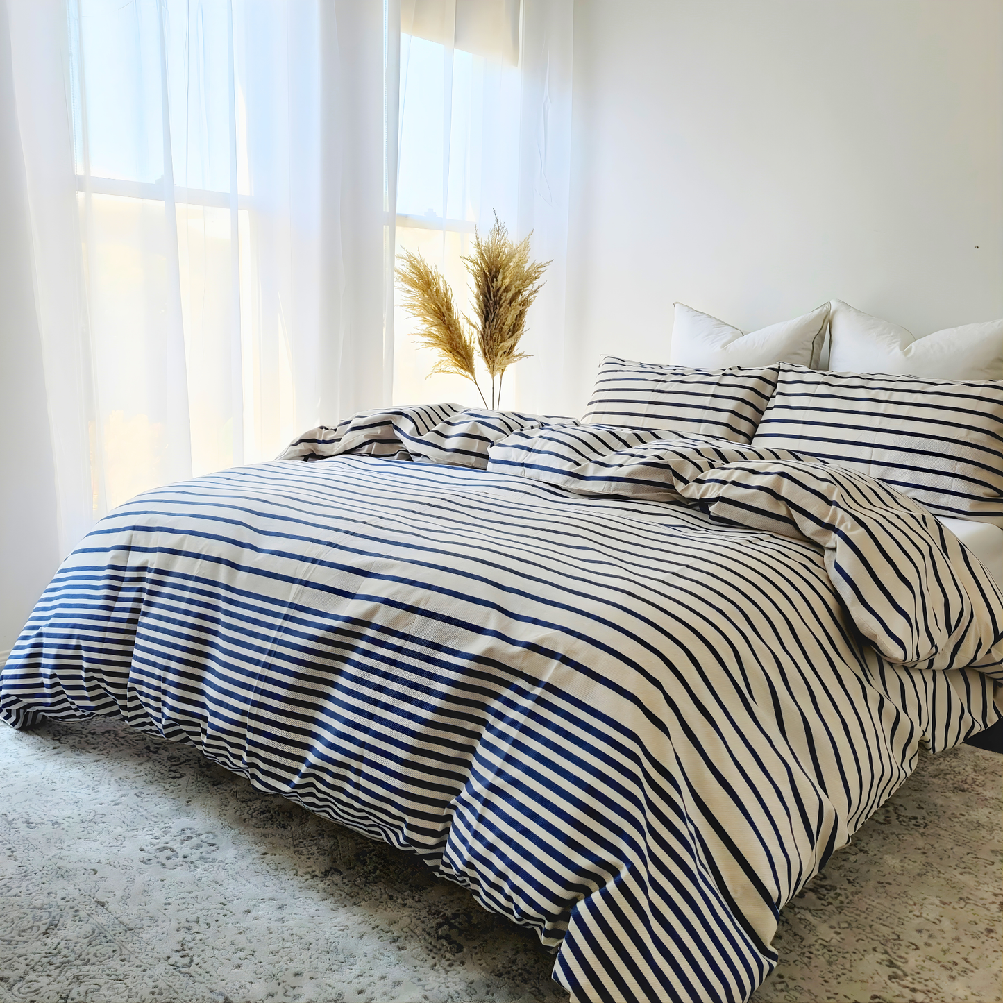 Ava Quilt Cover Set-Moisture-Wicking Fabric in Pure Cotton Percale