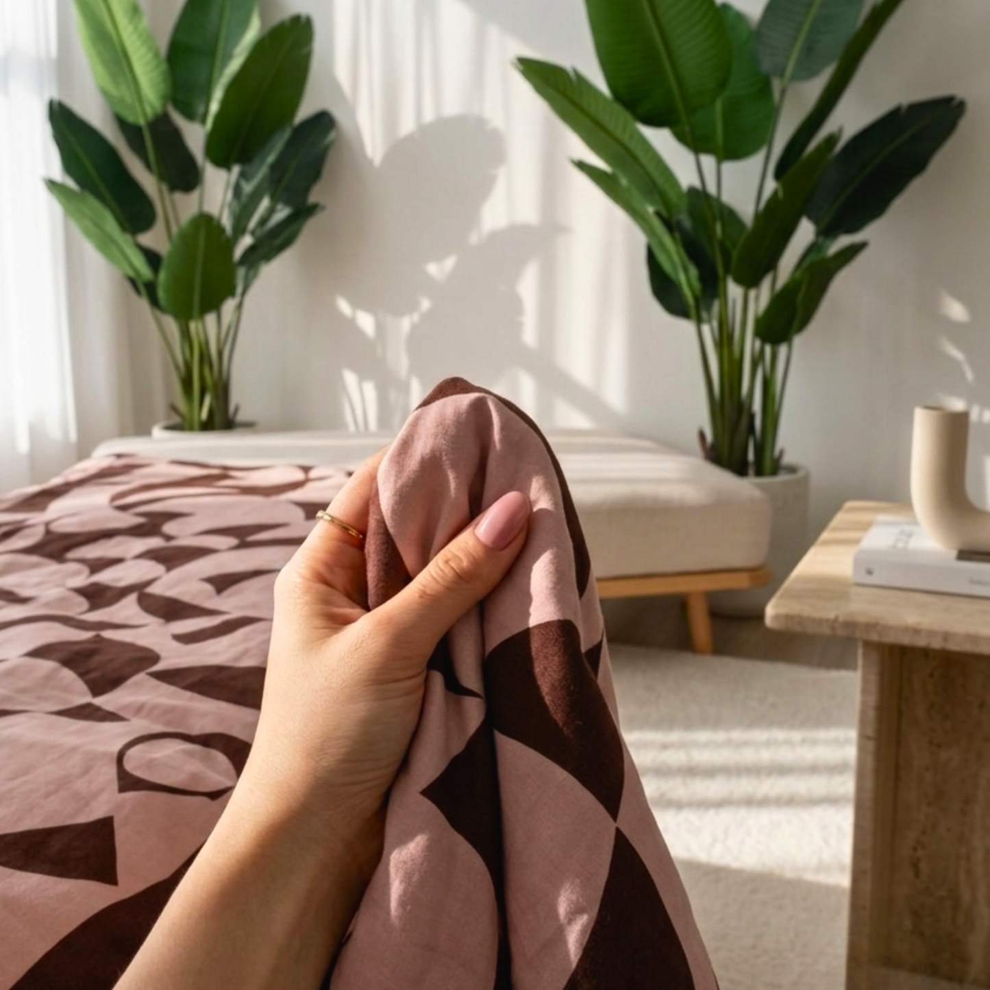 Scandi Rosewood Cotton Quilt Cover Set |Australian Home Décor