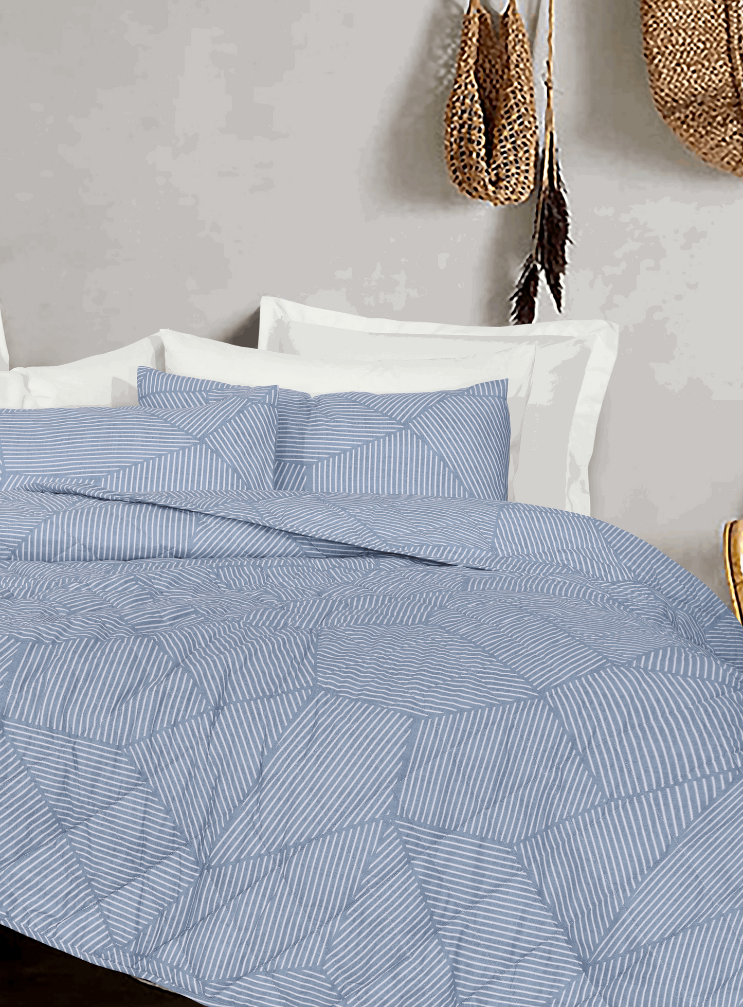 100 % Cotton Bedspread with Extra Standard Pillow Covers | Ariana Demin Quilt